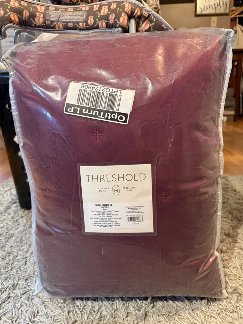 Threshold Tencel Comforter and Sham Set in Wine Red